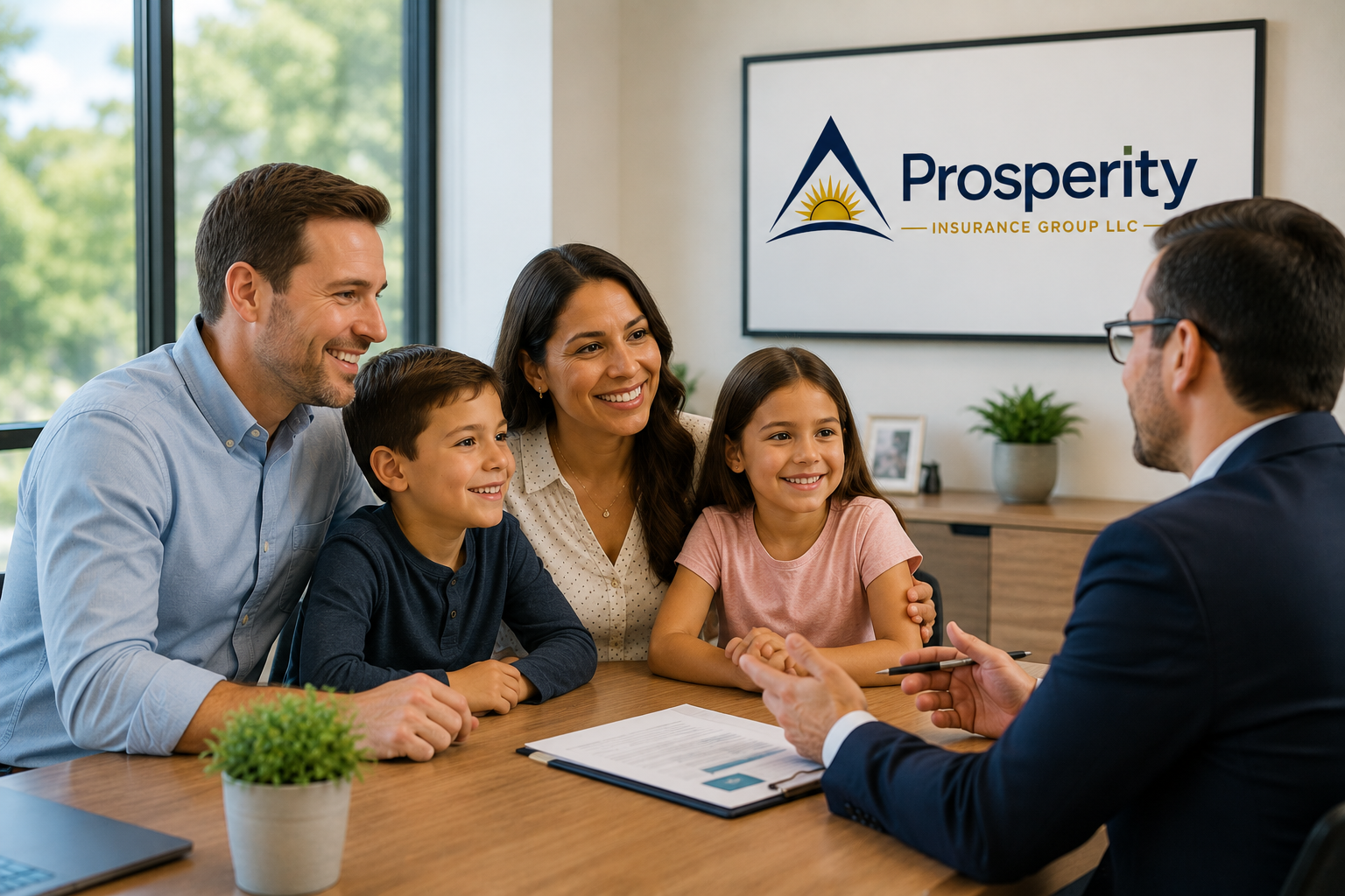 Familia hispana protegida por Prosperity Insurance - Seguros en Orlando